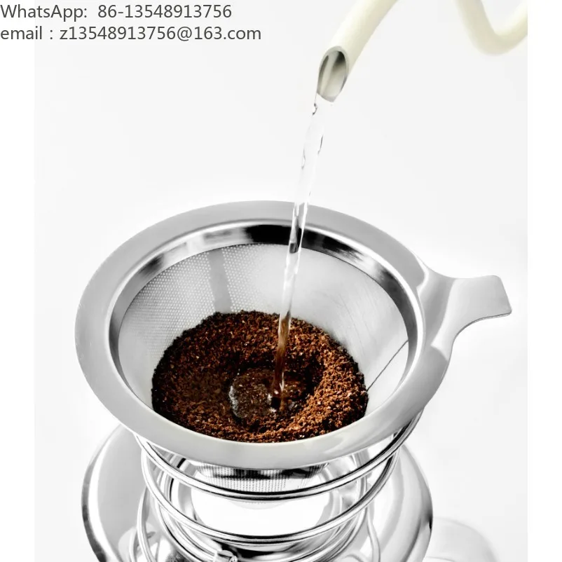 Hand brewed coffee filter 304 stainless steel ultra-fine encryption, drip type metal filter