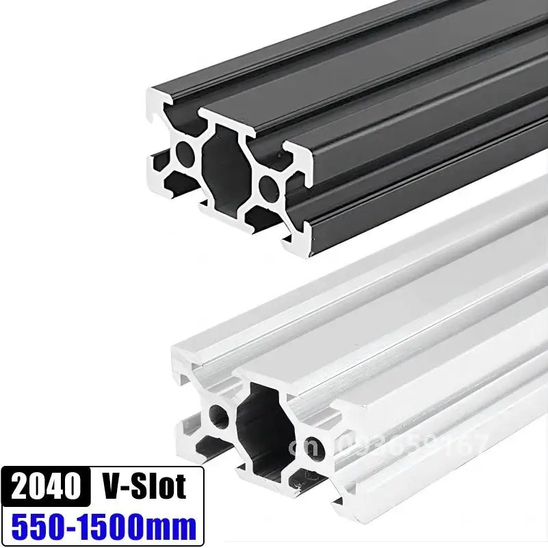 2Pcs 2040 V-Slot Aluminum Extrusion Profiles 550-1500mm EU Standard Aluminum Router for Rail 3D Linear Guide Machine CNC Printer