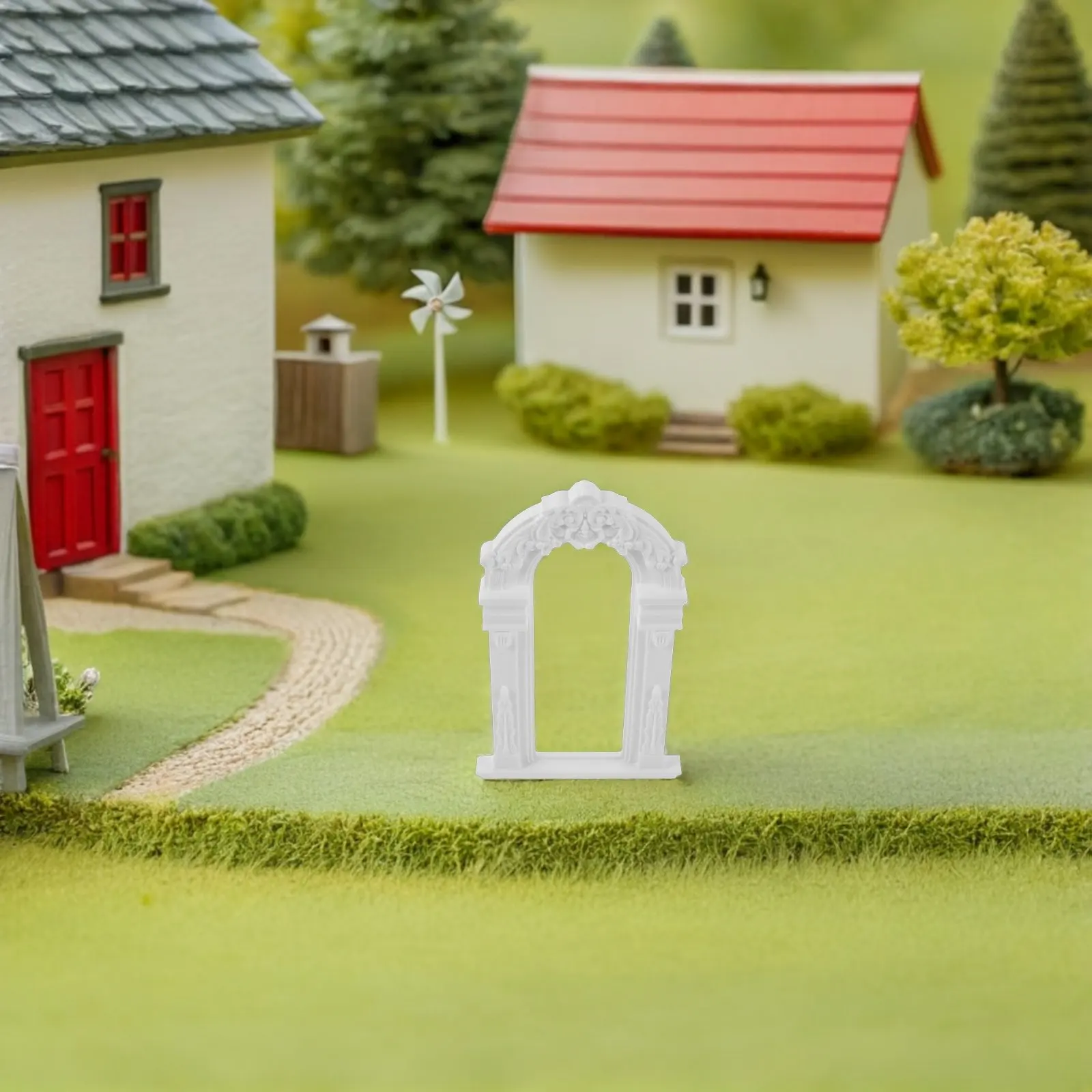 

Миниатюрная свадебная цветочная арка в европейском стиле для кукольного домика, декор для сказочного сада, реквизит для фотосессий, украшение для церемоний