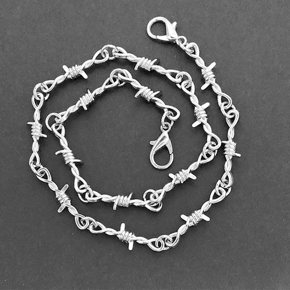 NEW Fashion Iron Unisex Choker Necklace Women Hip-hop Gothic Punk Barbed Wire Little Thorns Chain Choker Jewelry Gifts
