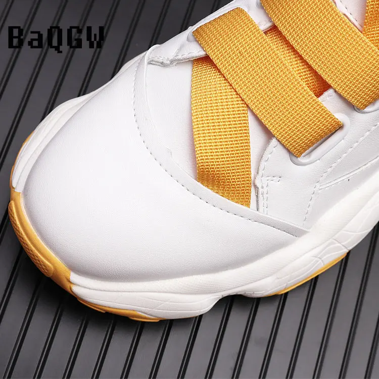 Designer White Sports Thick Sole Running Men\'s Shoes Casual Personality Loafers Korean Tenis Trainer Slip-on Luxury Sneakers