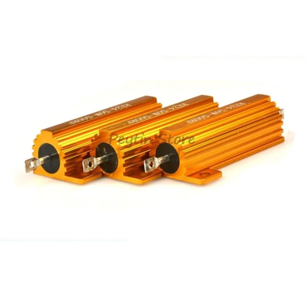 1Pc RXG24 50W 0.1R 0.2R 0.5R 1R 2R 5R 10R 20R 30R Gold Aluminum Shell Load Current-limiting Resistor