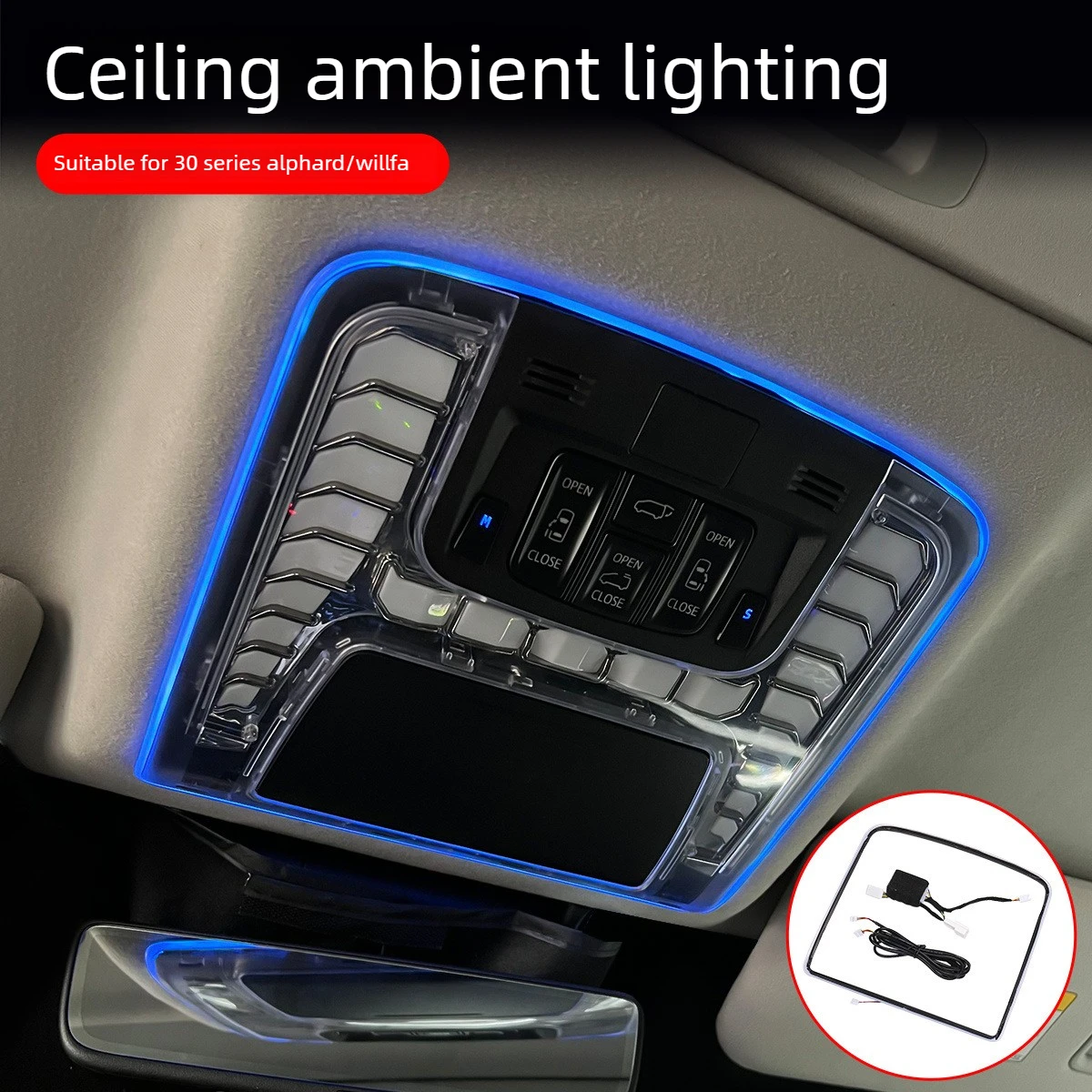 For Toyota Alphard Vellfire 30 Series Car Roof Surround Ambient Light RGB LED Interior Decoration Atmosphere Lamp Accessories