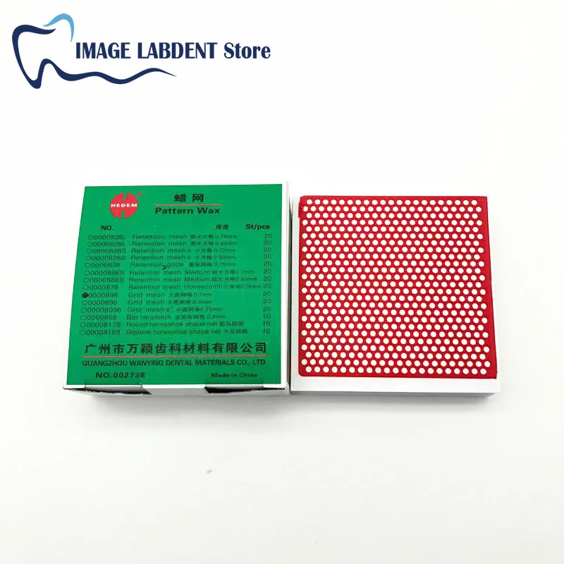 1 Box 10 Sheets Dental Lab Round Hole Patterns Wax Co-cr Casting Red Color