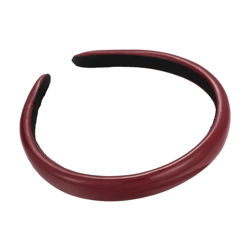 Retro Red Leather Sponge Headbands for Womans Girl Temperament Hair Hoop Fashion Versatile Black Hair Band Lady Hair Accessories