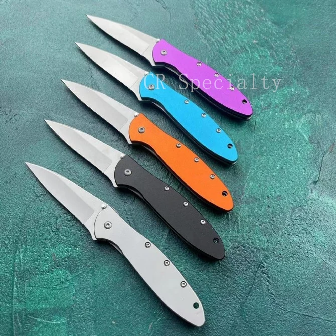 Tactical KS 1660 Leek Fodling Pocket Knife 8Cr13Mov Blade Aluminum Alloy Handle Outdoor EDC Camping Hiking Survival Hunting Tool