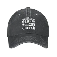 Funny Hat Never Underestimate an Old Man with A Guitar Hats Men Baseball Cap Cute Caps