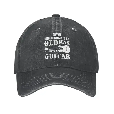 Funny Hat Never Underestimate an Old Man with A Guitar Hats Men Baseball Cap Cute Caps