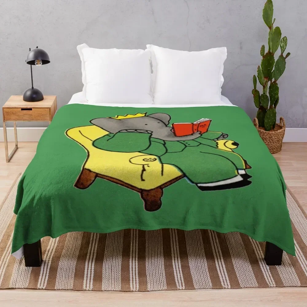 

Babar in a chair Throw Blanket Cozy Microfiber Throw Blanket for Home Bedroom