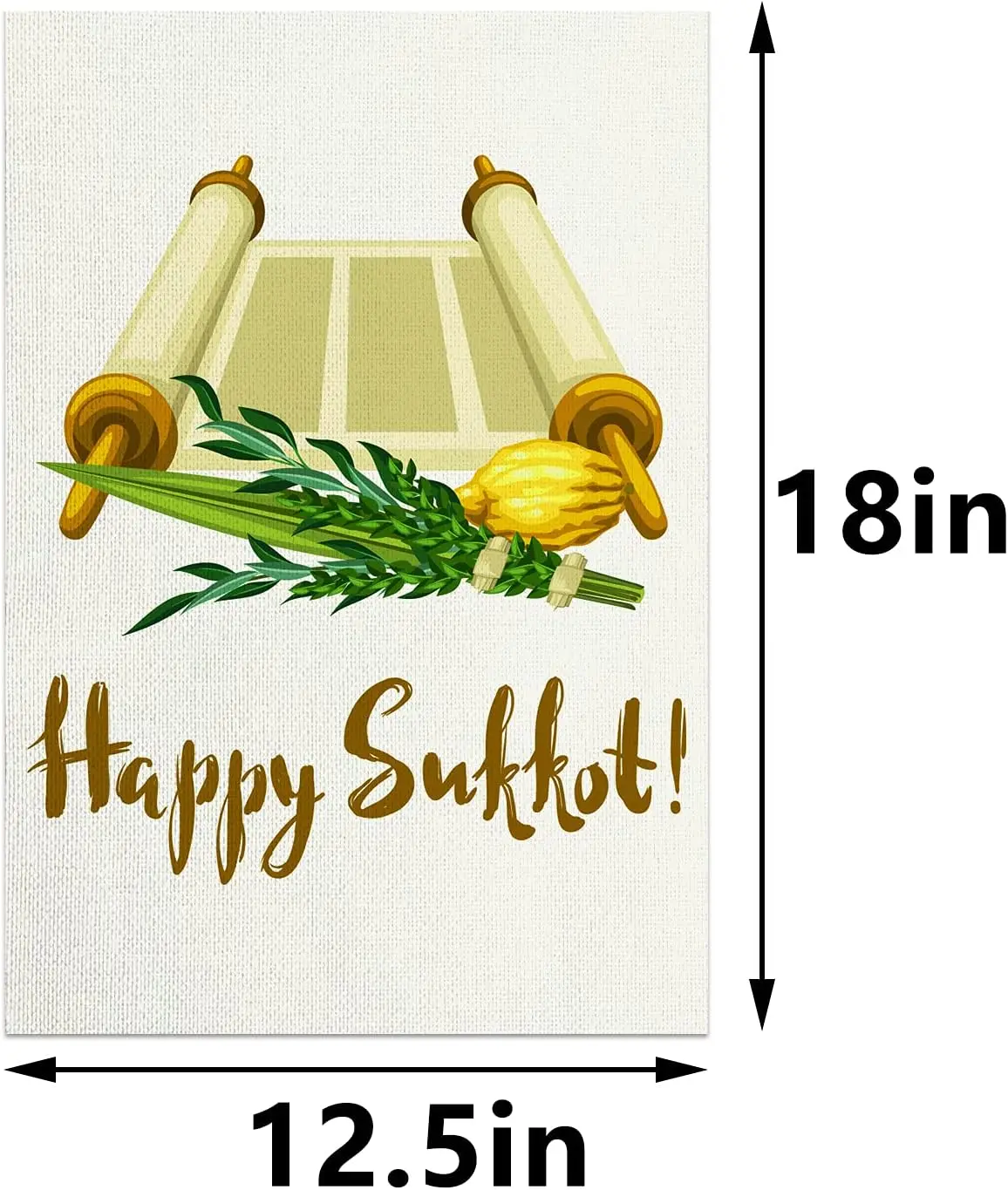 Sukkot Garden Flag 12.5×18;; Sukkah Decoration Outdoor Outside Yard Lawn Jewish Holiday Celebration Decor and Supplies for Party