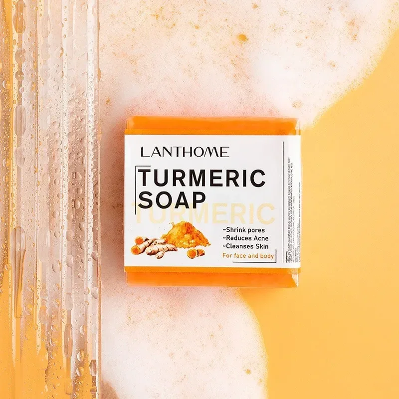 Turmeric Soap Face Cleansing Anti Acne Skin Brighten Remove Pimples Dark Spot Lightening Handmade Ginger Essential Oil Body Bath