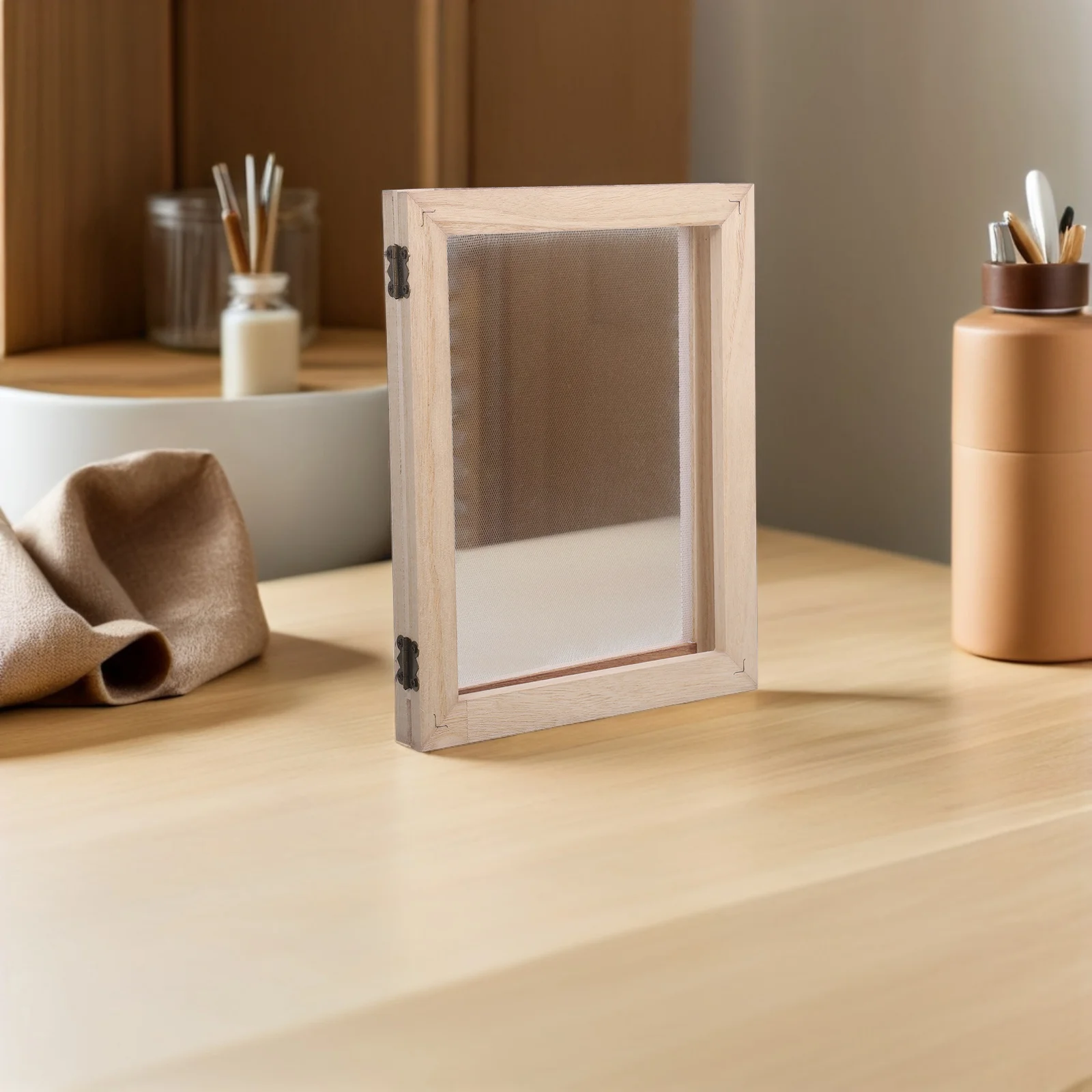 

1 Set A5 Wooden Paper Making Frame Screen Mesh Deckle Kit For Handmade Paper Supplies Craft Projects Diy Papermaking Mould Dried