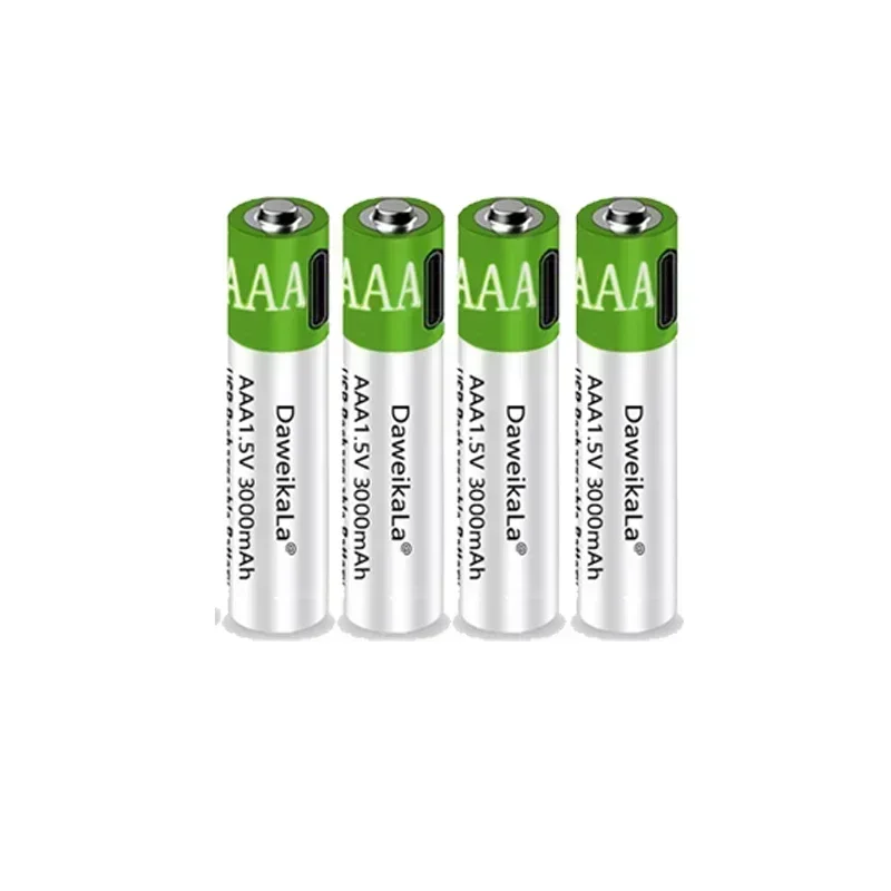 USB Fast charging 1.5V AAA rechargeable Battery Lithium Ion Battery with Capacity 3000mAh for Romote Control LED Toy Keyboard