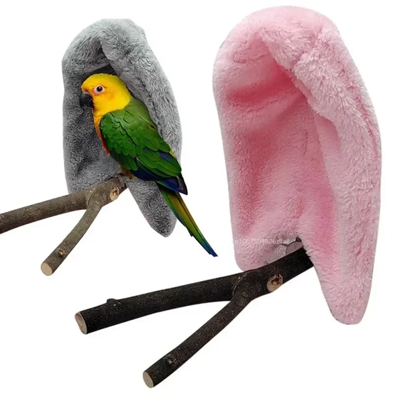 Soft Plush Bird Hammock Winter Windproof Bird Parrot Cage Hanging Bed Parakeet Cave Hideout Tent Pet Birds Nest Supplies