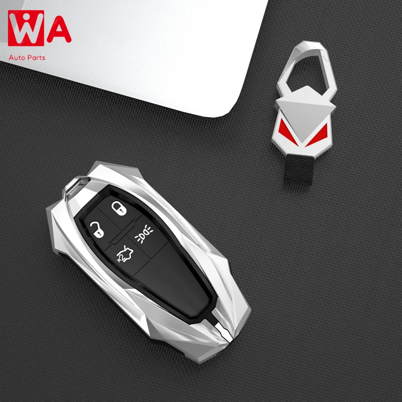 

New Zinc Alloy + Silicone Car Key Case Full Cover For Maserati Ghibli Levante Quattroporte Smart Remote Key Protect Shell