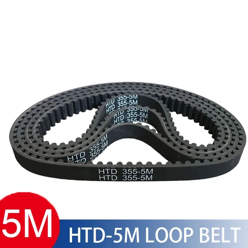 HTD 5M Close Loop Pulley Timing Belt Perimeter 315-380mm Width 10/15/20/25/30mm