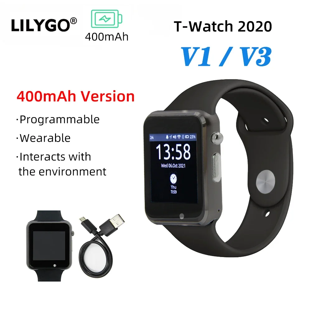 LILYGO® T-Watch 2020 400mAh Version Microphone ESP32 WIFI Bluetooth Touchable Watch Speaker Three-axis Accelerometer Pedometer