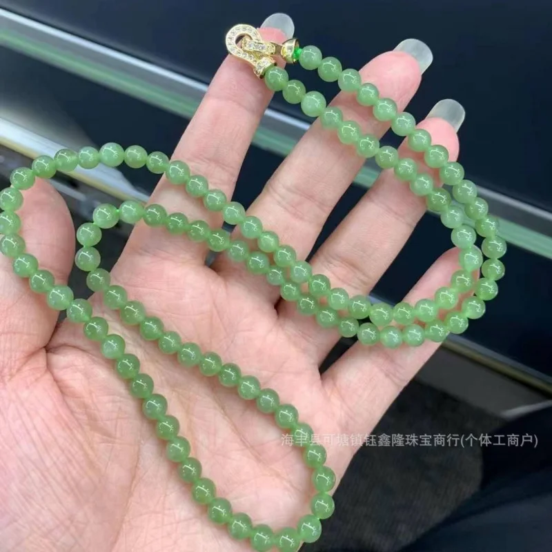 

Natural Hetian Jade and Bi Jade108Buddha Bead Necklace Clean without black spots Elegant and Sophisticated Women's Fashion925All