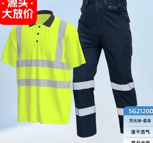 Kemeja cepat kering musim panas Hi Vis pakaian kerja warna kontras kemeja Polo lengan panjang keselamatan atasan kerja reflektif untuk bekerja plus ukuran 5X