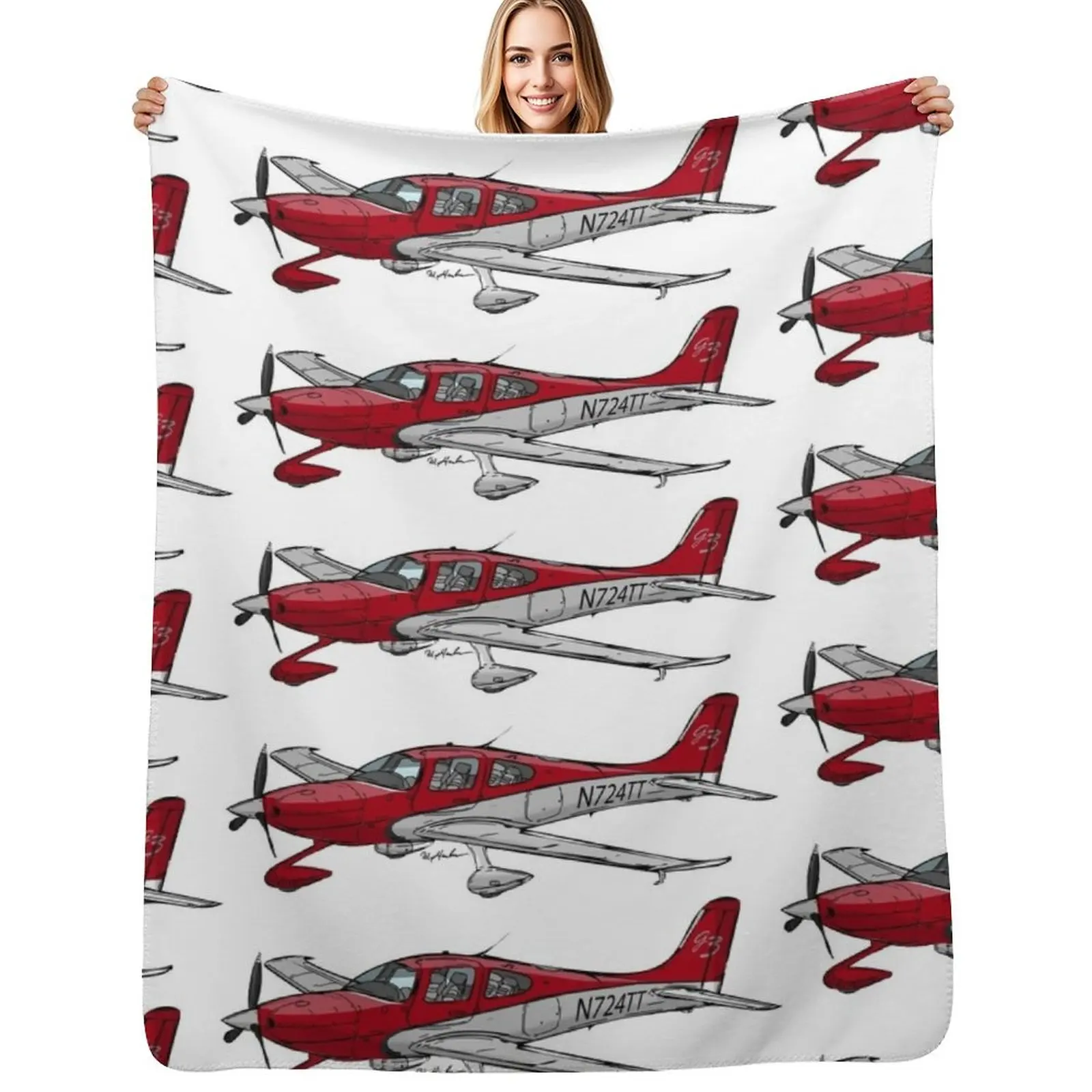 

Cirrus SR-22 N724TT Throw Blanket Long Lasting Soft Plush Blanket for Daily Use