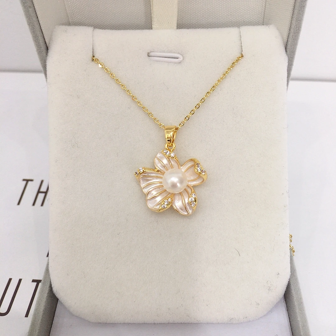 ZHBORUINI 2024 High-quality Natural Freshwater Pearl Pendant With A High-End Feel Frosted Flower Pearl Necklace Jewelry Gift