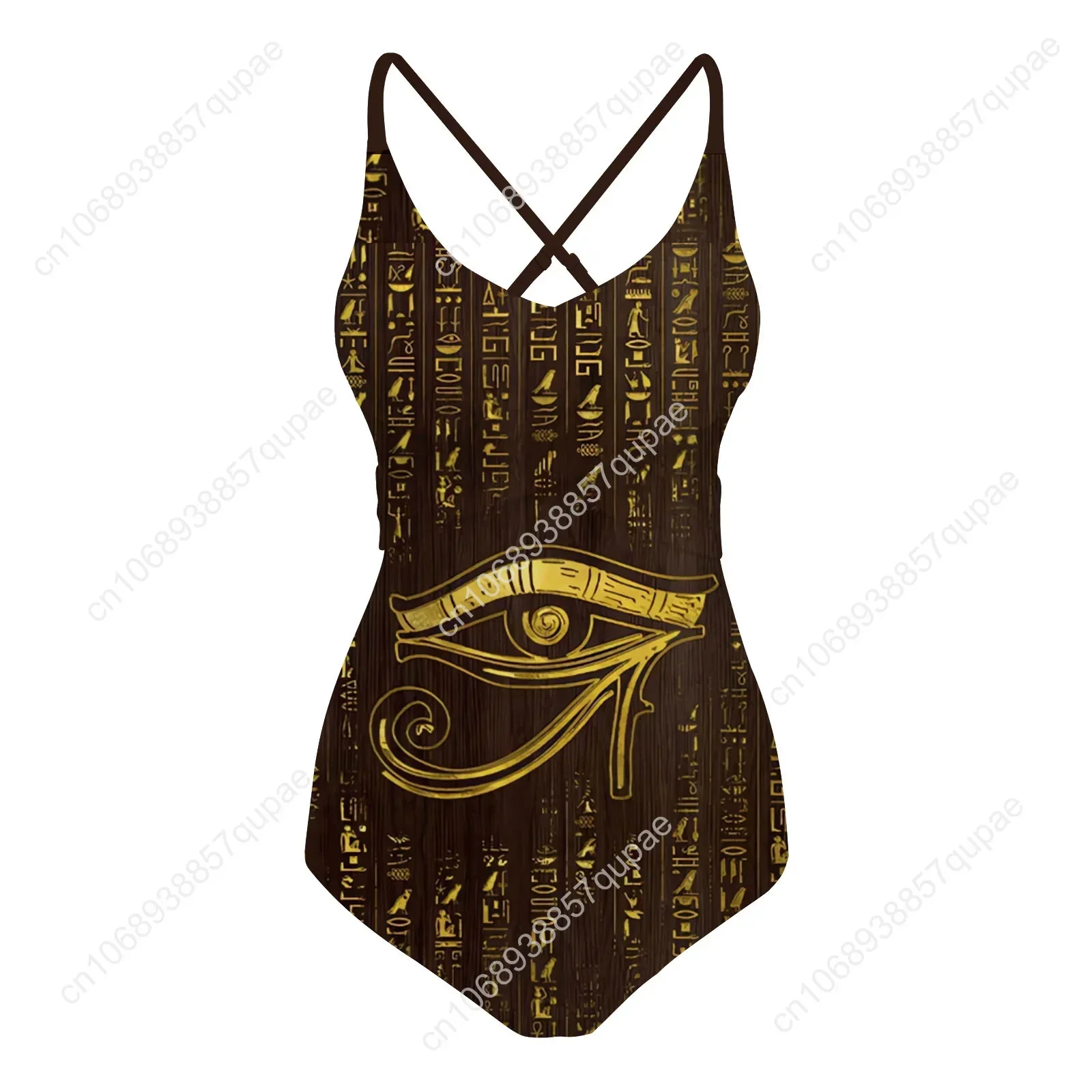 Horus Egyptian God Eye of Egypt Swimsuit Womens Sling Swimsuits Sexy Swimwear Pool Party Beach Bikini SummerBathing Suits