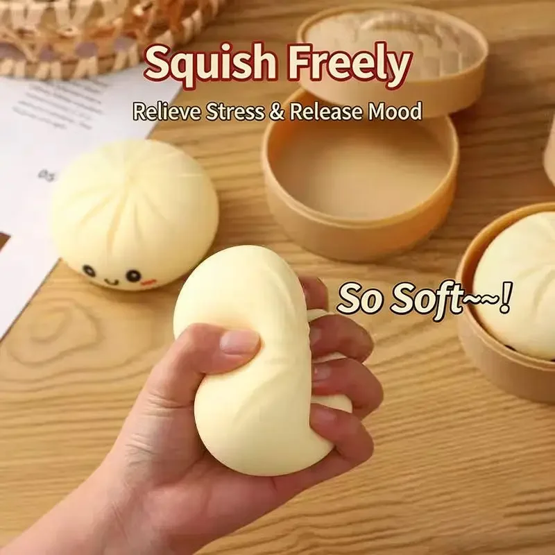 Giant Dumpling Toys Anxiety Relief Fidget Toy Simulation Food Steamed Stuffed Bun Soft Squeeze Decompression Dough Toy