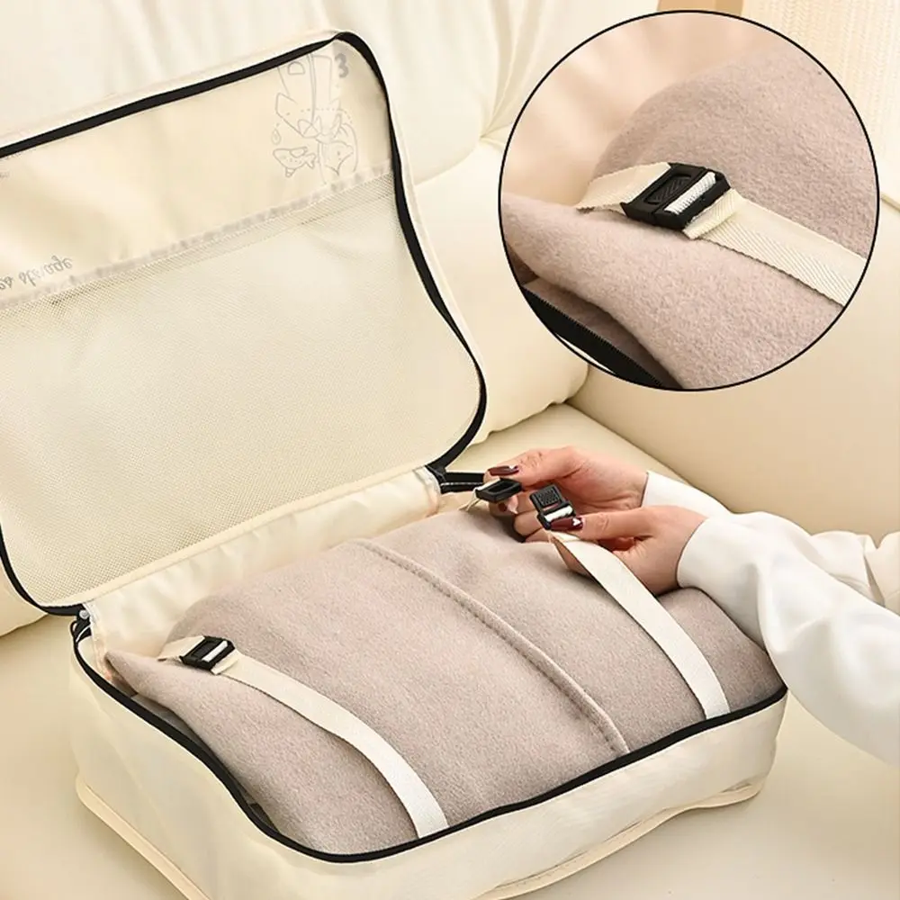 Multi-size Travel Organizer Storage Bag Dacron Beige Suitcase Subpackage Bag Foldable Compressible Visible Packing Bag