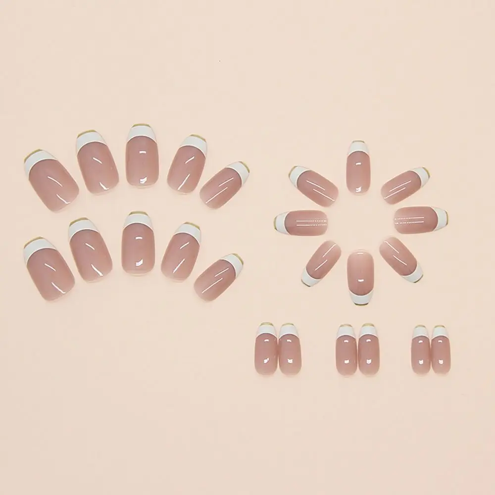 

24 шт./кор. линия Rhinrhinos накладные ногти с градиентными блестками и желейными наклейками пресс на ногтях золотая фольга полное покрытие накладные ногти