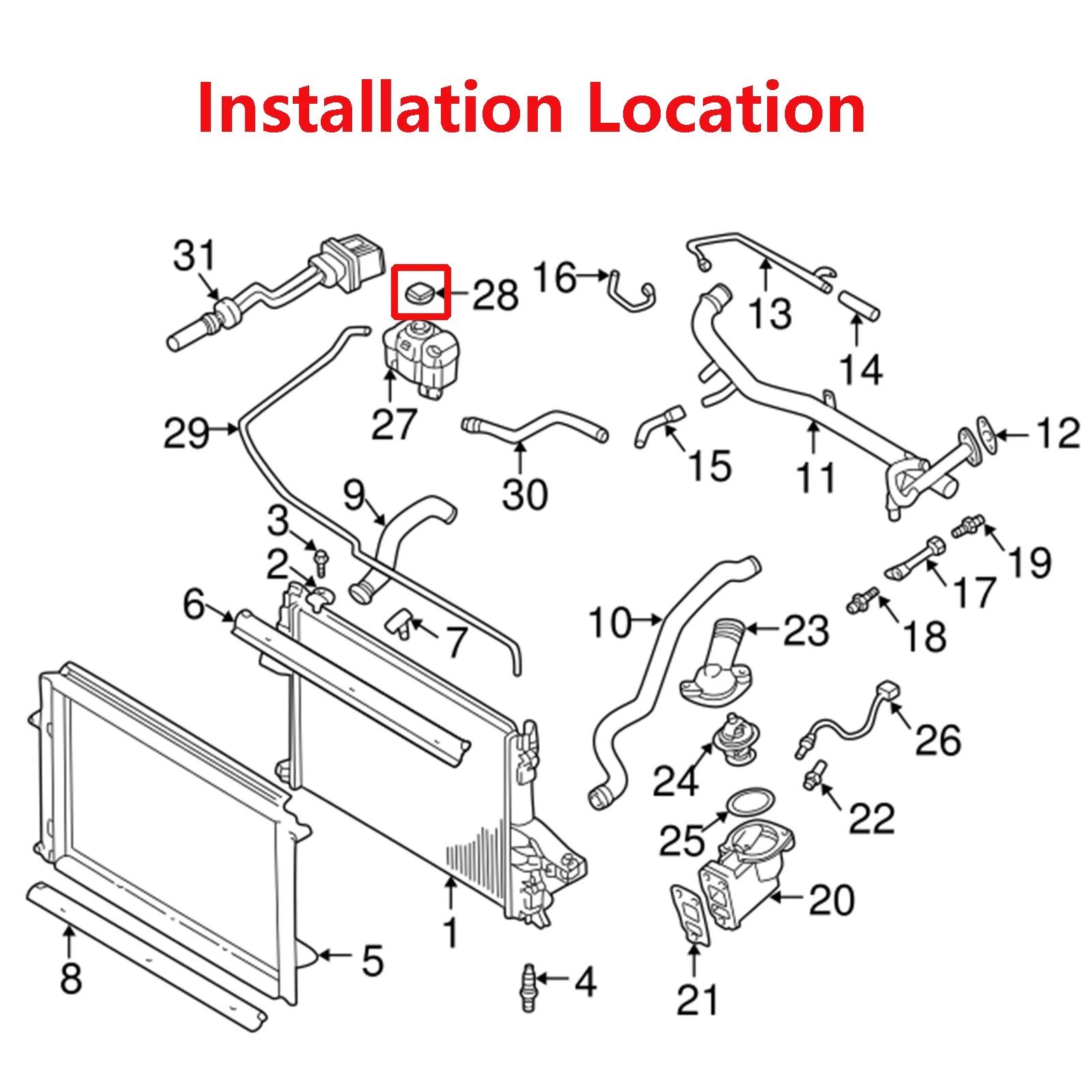 لفولفو 760 780 850 940 960 C70 S40 S60 S70 S80 S90 V40 V70 V90 XC70 XC90 المبرد المبرد توسيع خزان غطاء تغليف 9445462 #2