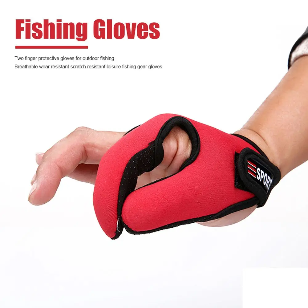 

Tackle Thumb And Index Finger Supplies Non-Slip Glove 2 Fingers Protector Fishing Gloves Two-finger Gloves Finger Casting Glove