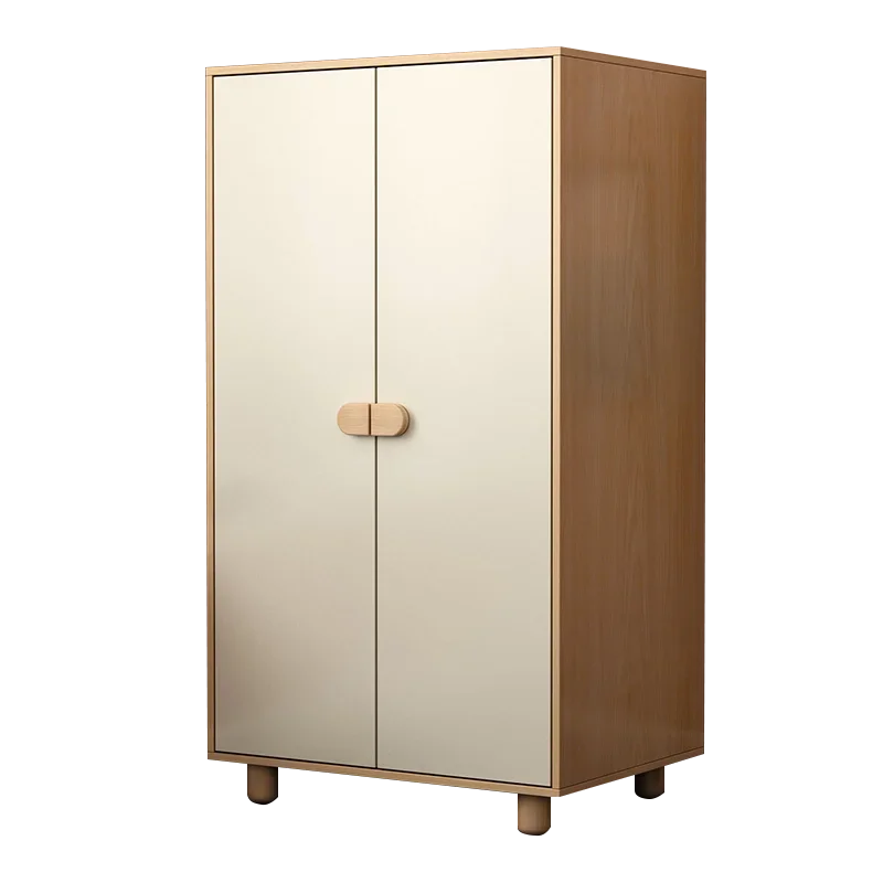 

~Nordic Walnut Solid Wood Wardrobe Simple Children's Wardrobe Storage Cabinet