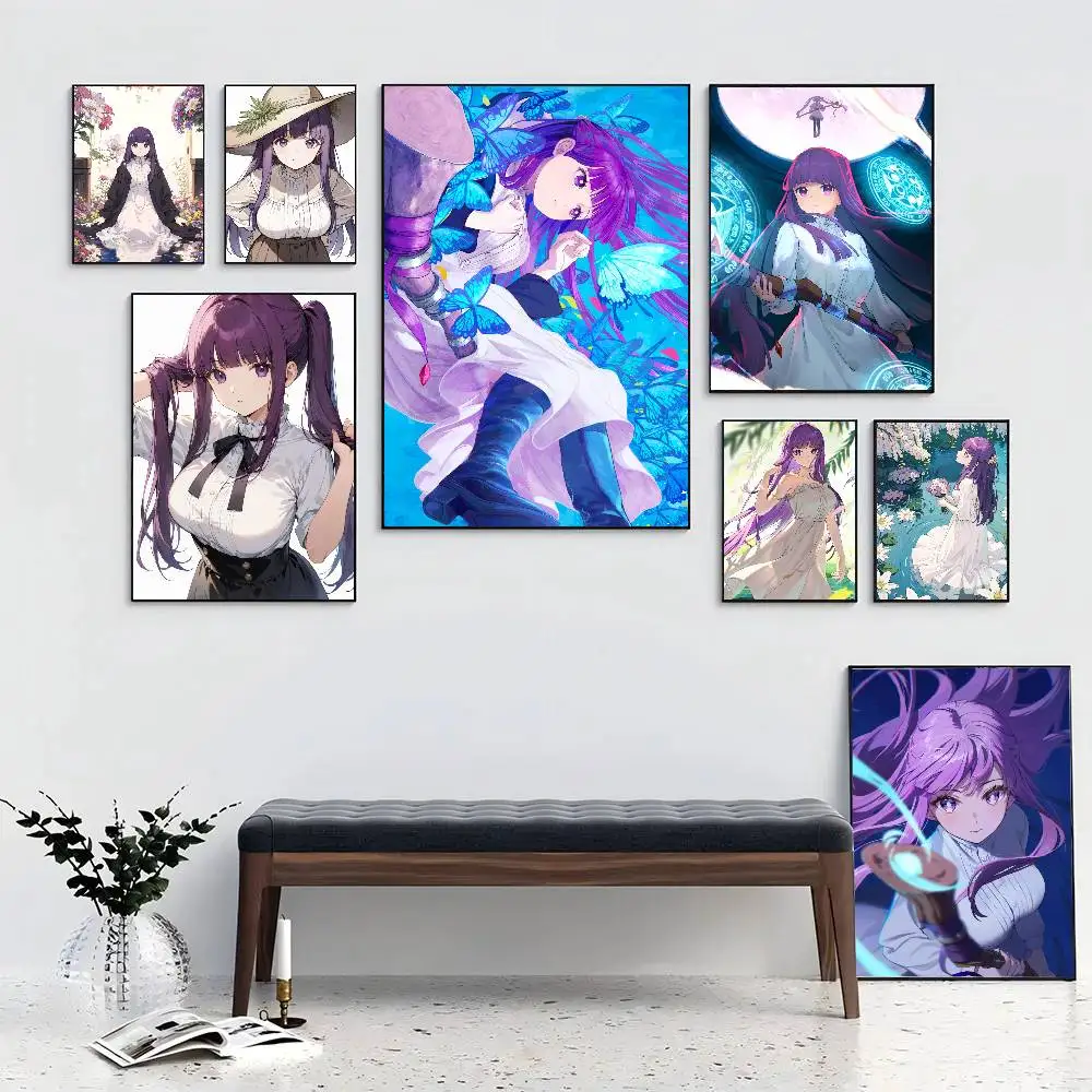 Fern Anime Frieren Beyond Journeys End Posters Living Room Bar Cafe Quality Canvas Vintage Style Comics Painting Art Home Wall