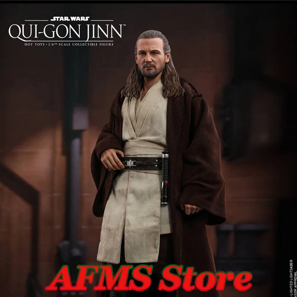 

Коллекционная фигурка HOTTOYS HT MMS525 масштаба 1/6 из Qui-Gon Jinn из Star Wars: The Phantom Menace 12-дюймовая модель экшн-фигурки