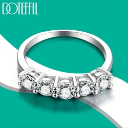 DOTEFFIL D Color 4mm Moissanite Ring White Gold for Women 1.5CT Stone Match Diamond Wedding Band Bride S925 Sterling Silver GRA