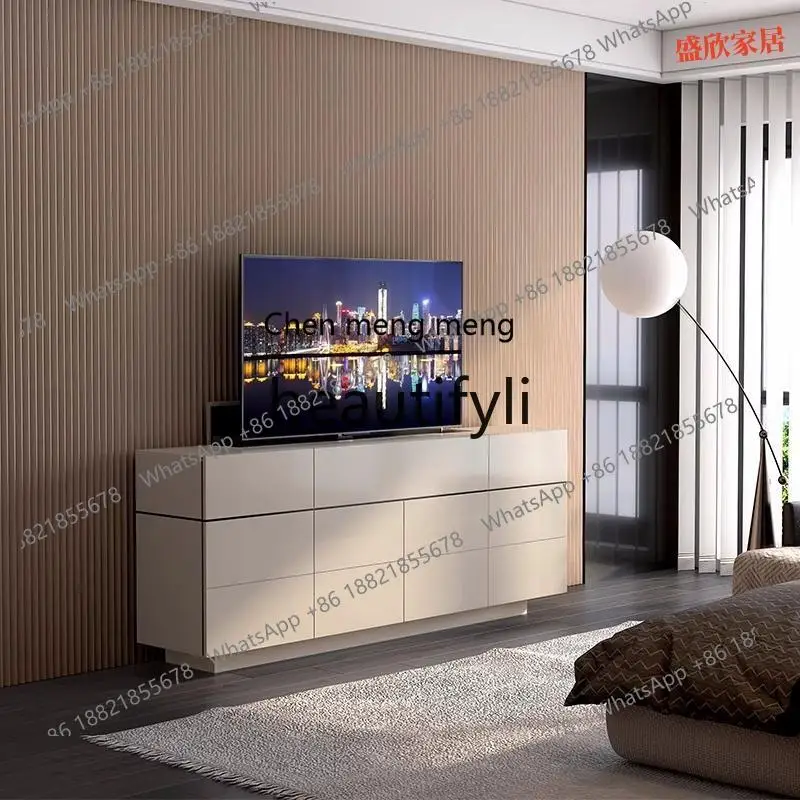 N178 Intelligent remote control hidden automatic lifting TV cabinet integrated multi-function living room partition cabinet