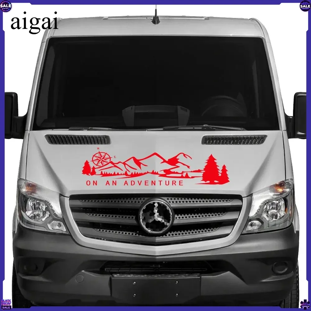 1pc Car Hood Stickers Bonnet Stripes Camper Van Graphics Vinyl Decals for Sprinter Auto Exterior Decor Accessories