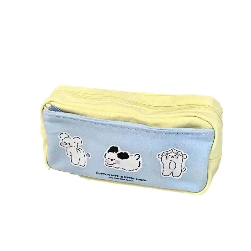 Imagem -05 - Puppy Print Zipper Pencil Bolsa Estojo de Papelaria Multifuncional Bolsa de Armazenamento Bonito para Estudante Material Escolar 1pc