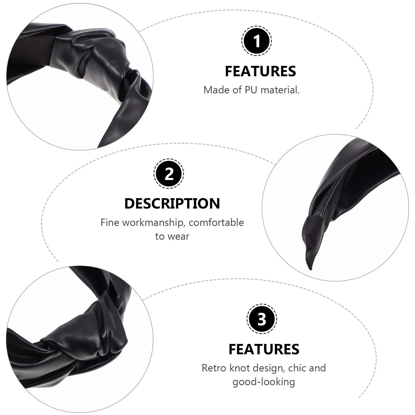 

PU Hair Pressure Hoop 2pcs Anti Knotted Headband Stylish Girls Accessories Fashion Party Banquet Wear Hard PE