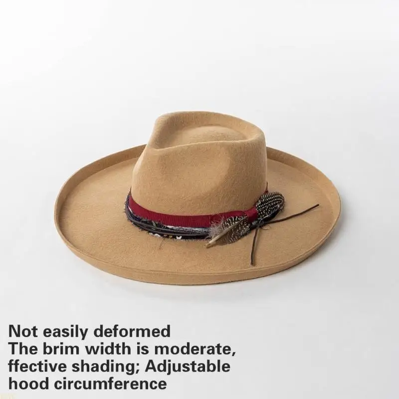 15YC klassische Maillard-Cowboyhüte aus Wolle, Old-School-Trend für Damen und Herren, Foto-Requisiten – Detail 10