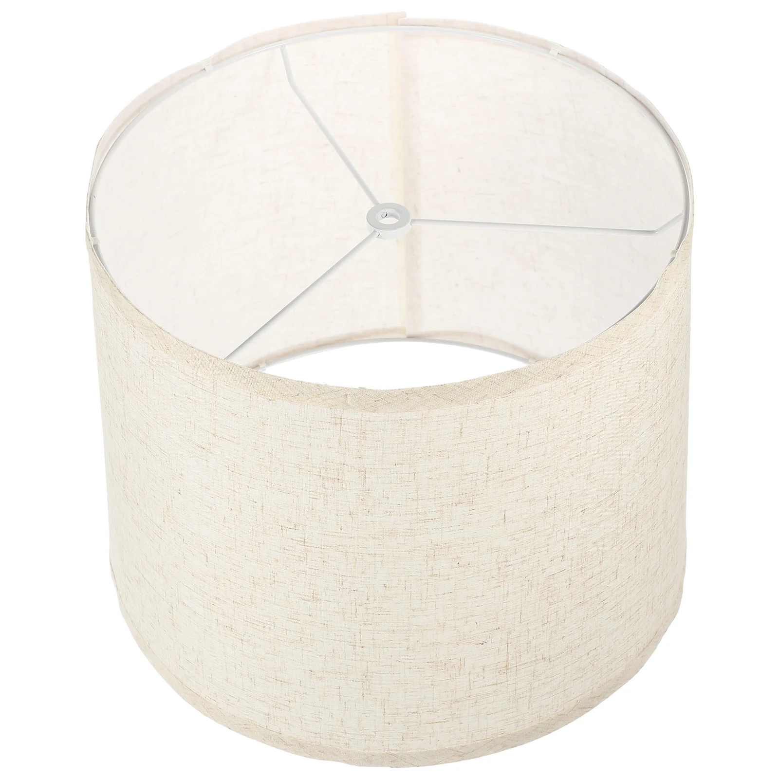 Lampada da tavolo rotonda in lino di piccolo diametro Lampadario Paralume decorativo Atmosfera calda Mini lampada da pavimento in ferro per uso domestico