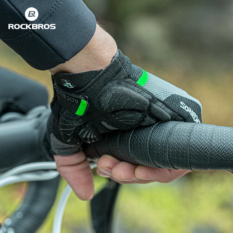 ROCKBROS Bicycle Gloves Summer Breathable MTB Road Half Finger Bike Gloves SBR Gel Pad Shockproof Sports Cycling Shorts Gloves