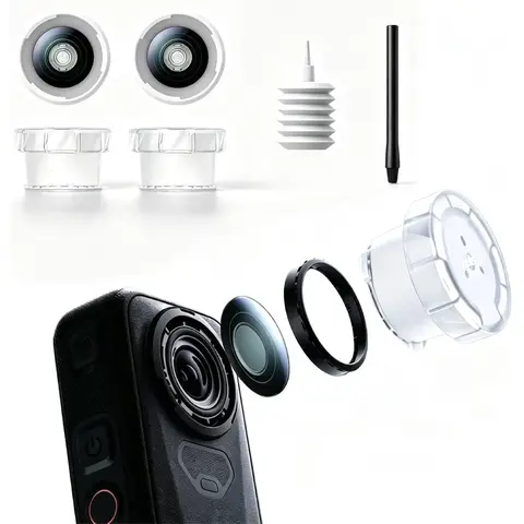 Replacement Lens Complete Kit for Insta360 X6 Camera, 2x Optical Glass Replaceable Lenses with Removal Tool for X6 Accessories