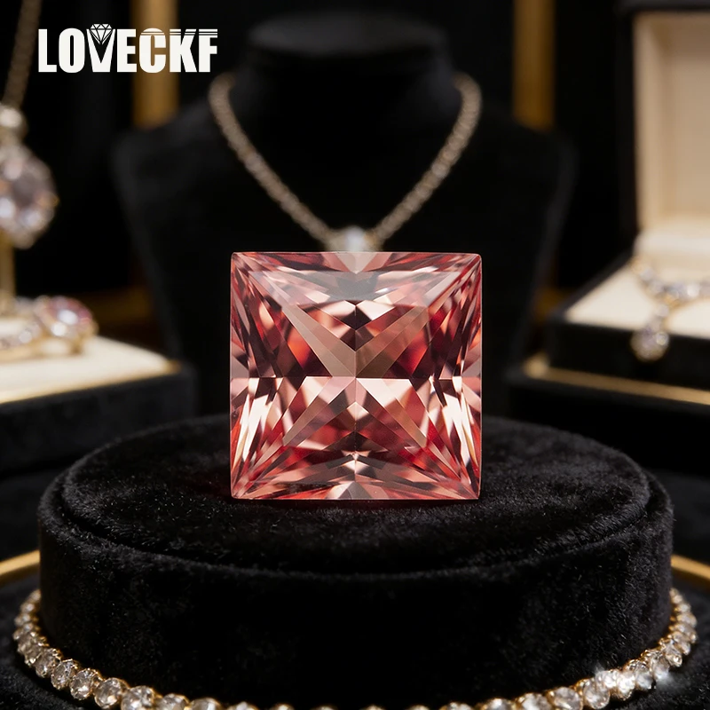 

Лабораторная огранка принцессы, выращенный камень Padparadscha, синтетический корунд Padparadscha, закат оранжевого цвета, драгоценные камни для изготовления ювелирных изделий