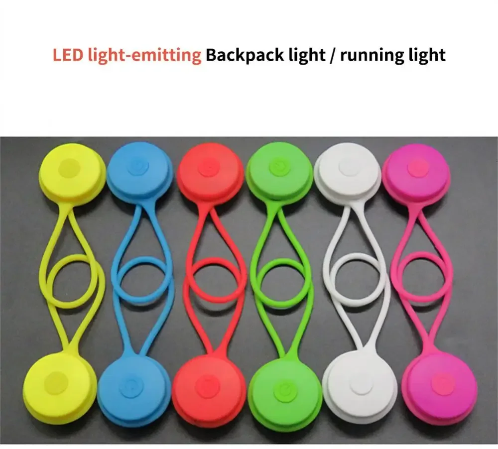 Silicone Safety Outdoor Signal Lamp Backpack Lights Waterproof LED Backpack Light Night Safety Warning Lights Backpack Lights