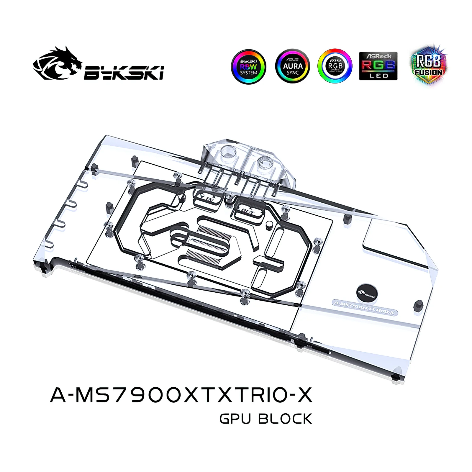 Bykski RGB Full Cover GPU Water Cooling Block for for MSI RX7900XTX Gaming Trio A-MS7900XTXTRIO-X