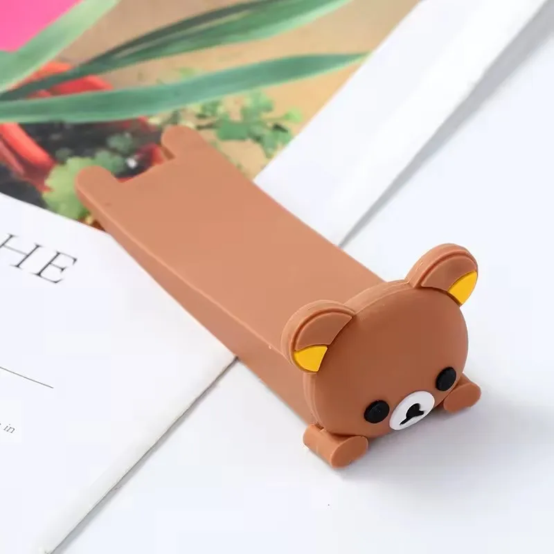 Door Stopper Cartoon Silicone Wedge Door Catcher Block Home Office Children Security Door Card Bear Armor Cat Shape