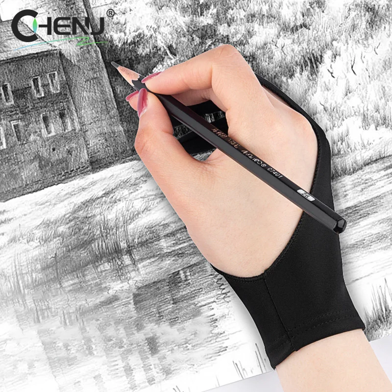 1PCS Anti-touch Two-Finger Hand Painting Gloves For Tablet Digital Board Screen Touch Drawing Anti-fouling Oil Drawing Glove