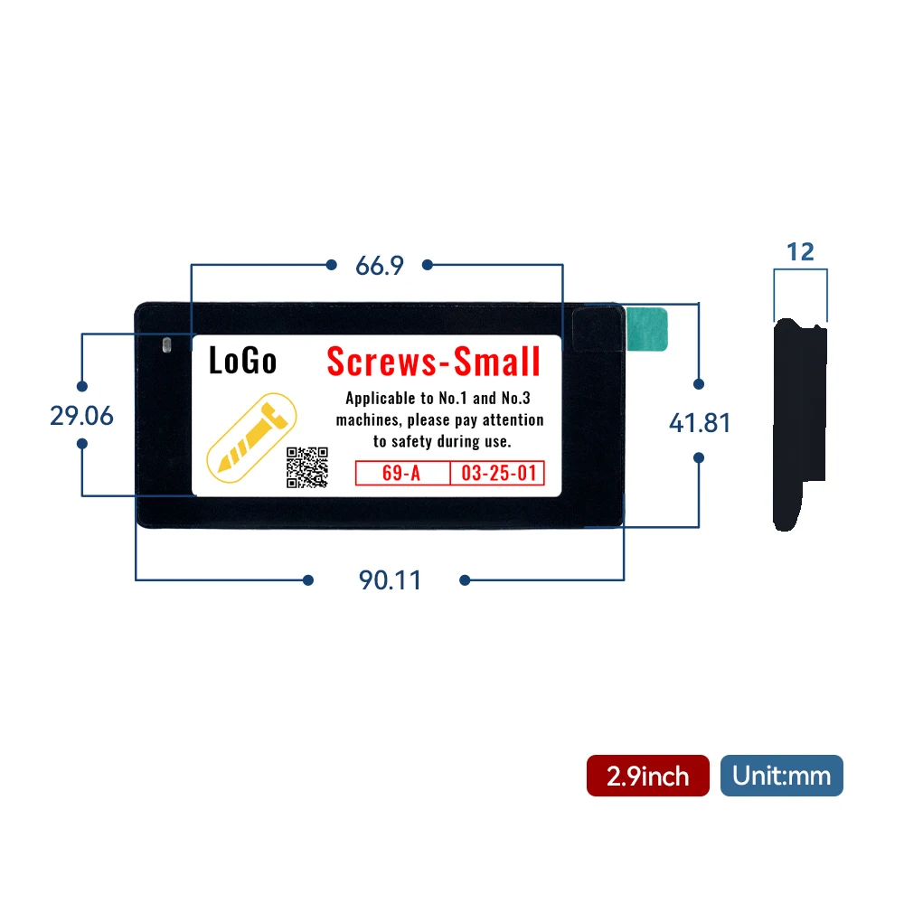 Epaper Esl Quattro colori Black Shell 2.9" Etichetta elettronica per scaffale Display Etichetta prezzo digitale
