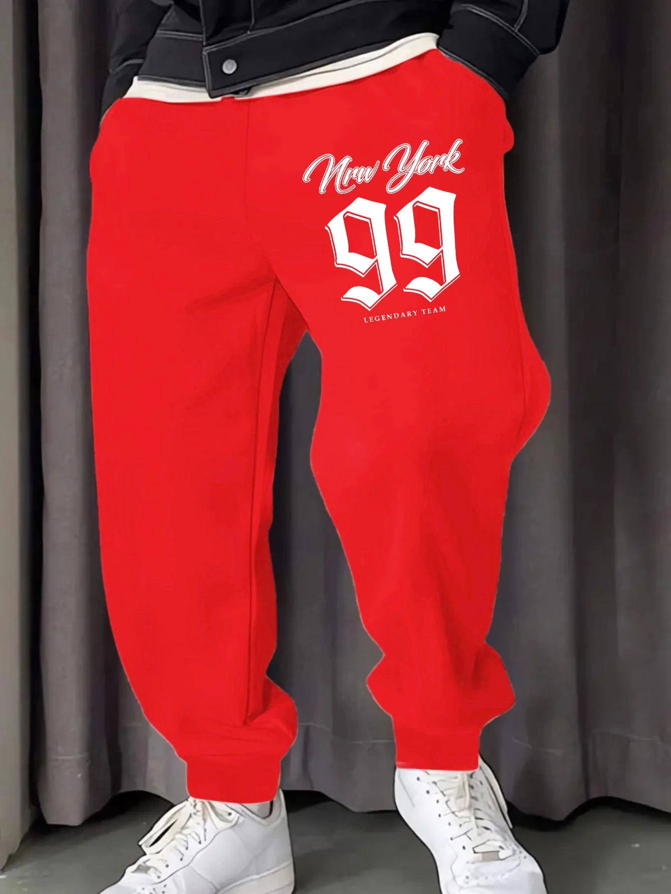 New York Usa City Lettera 99 Stampe Pantaloni sportivi All-Match in pile Pantaloni da jogging Uomo Autunno Pantaloni casual Tasca Abbigliamento unisex